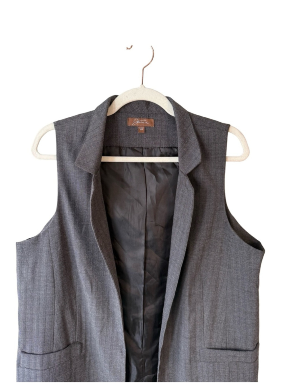 Jessica Charcoal Sleeveless Blazer Vest Size 18W Office Career Business Casual - Picture 9 of 12